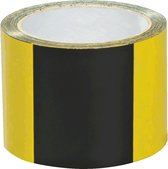 Vloermarkeringstape standaard, geblokt, 2 kleuren breedte 75 mm Geel, zwart