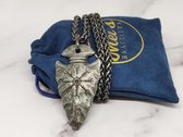 Mei's | Viking with Arrow ketting | mannen ketting / viking sieraad | Stainless Steel / 316L Roestvrijstaal / Chirurgisch Staal | Helm of Awe / zwart / 50 cm