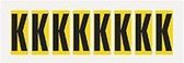 Letter stickers geel/zwart teksthoogte: 50 mm letter K