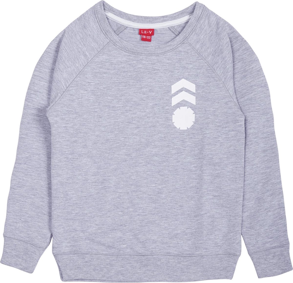 La V jongens sweatshirt met logo op borst bedrukt lichtgrijs 152-158