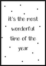 Poster Wonderful Time - 30x40 cm - Kerst Poster - WALLLL