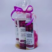 Cadeau voor vrouw Therme Mystic Rose body lotion - shower gel - douchegel foaming - douche spons - Geschenkset vrouwen - verjaardag - Maat L - 4 producten