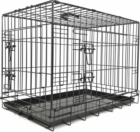 Adori Bench 2-Deurs De Luxe Zwart - Hondenbench - 61x45x53 cm