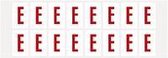 Letter stickers alfabet - 20 kaarten - rood wit teksthoogte 25 mm Letter E