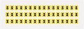 Letter stickers geel/zwart teksthoogte: 8 mm letter S