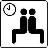 Wachtkamer sticker, zwart wit 150 x 150 mm