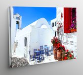 Canvas Cities of Colors Aquarel Amorgos - 80x60cm