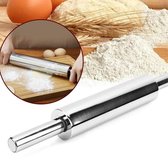 RVS Deegroller - Antikleef - Bakspullen Deeg Rollen - Bakken - Roestvrij Staal - 43 cm