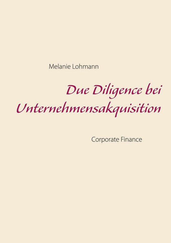 Due Diligence bei Unternehmensakquisition - cover