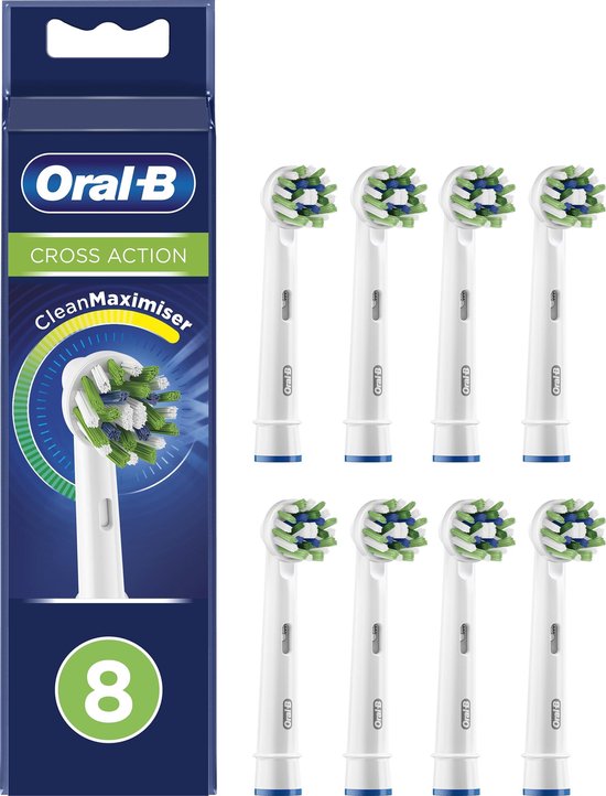 Oral-B CrossAction - Met CleanMaximiser-technologie - Opzetborstels - 8 Stuks