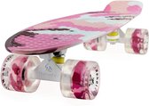 2Cycle - Skateboard - LED Wielen - Meisjes - Penny board - Camouflage Roze - 22.5 inch - 56cm - Diverse Kleuren