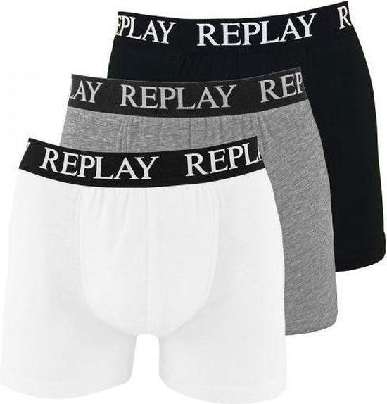 Replay boxer 3pack blanc gris noir 1101102V002N174, taille S
