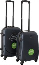 2 delig ABS lichtgewicht harde handbagage kofferset met cijferslot blauw