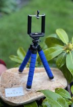 Nasra- Tripod- Mini smartphone statief- Flexibel- Telefoon en camera statief- Blauw