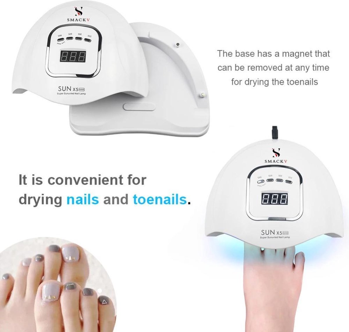 SMACKV® Hoge Kwaliteit Professionele LED Premium Nagel Lamp 150W Lamp
