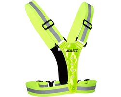 Athletix® - Hardloopvest met Verlichting - LED - One-Size - Verstelbaar - Unisex - Sportvest - Met Batterijen