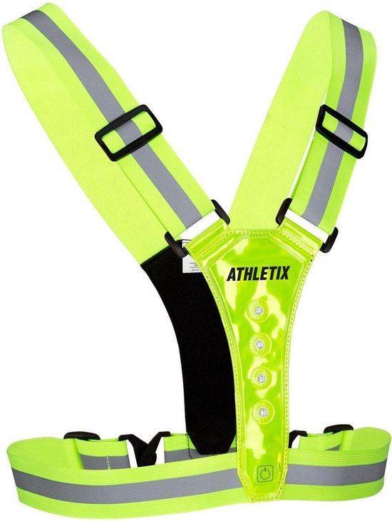 Athletix® - Hardloopvest met Verlichting - LED - One-Size - Verstelbaar - Unisex - Sportvest - Met Batterijen