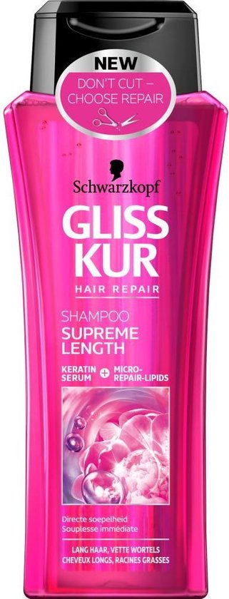 Ooit Labe Makkelijk in de omgang SCHWARZKOPF Gliss Kur Hair Repair Shampoo - Supreme Length - Voor Lang Haar  Mét Vette... | bol.com