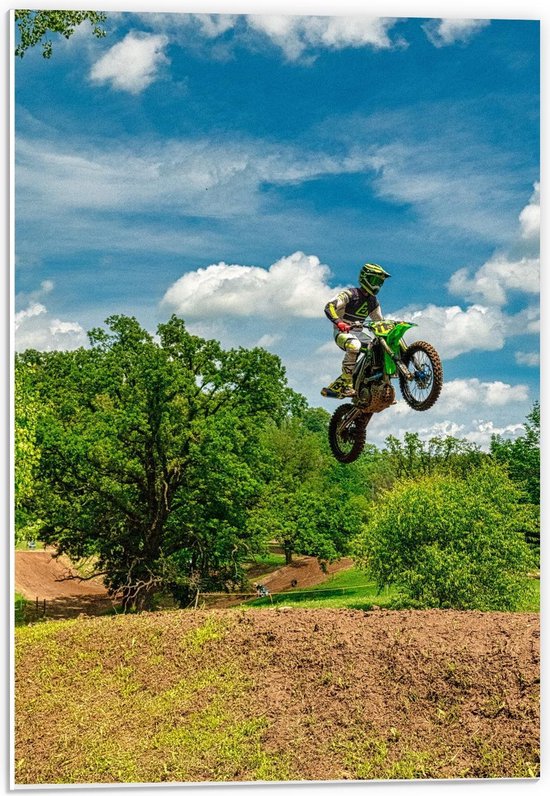 Forex - Motorcrosser in het Park - 40x60cm Foto op Forex