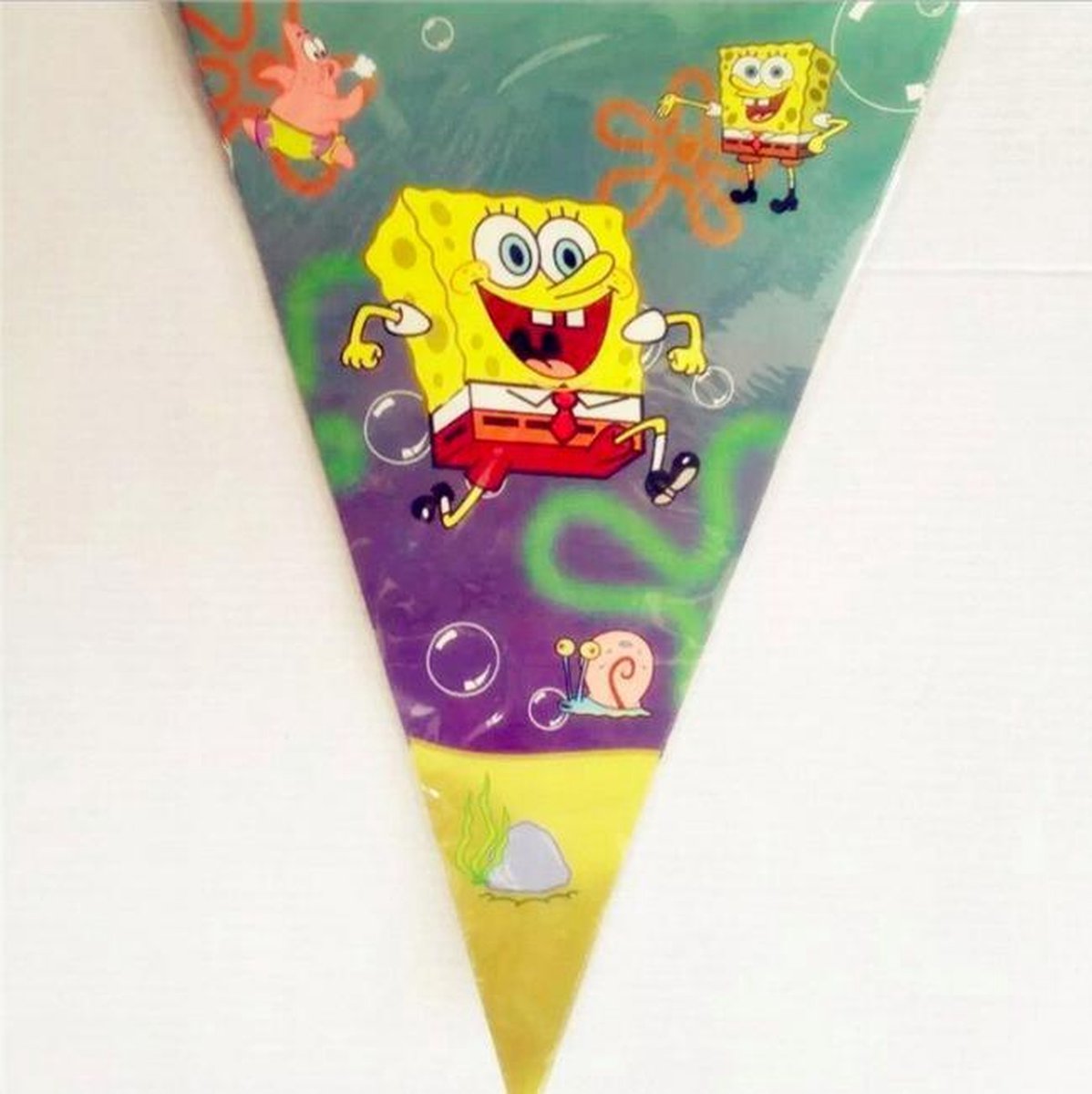 ProductGoods - Spongebob Squarepants slinger - Spongebob Squarepants vlaggenlijn versiering 2,3 meter - Feestdecoratie - 10 vlaggen - Kinderfeestje Decoratie - Spongebob Squarepants
