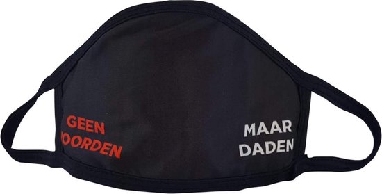 "Geen Woorden, Maar Daden" Mondkapje - Maat XL (volwassenen+) - Niet