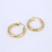 Hoop earrings | Oorringen | Patroon | Gestreept | Goud | Stainless Steel | Waterproof