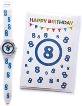 Verjaardag Horloge Kind 8 Jaar - The Original – Happy Birthday Watch + Happy Birthday Wenskaart 8 Jaar