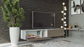 VIGO I Zwevend TV Meubel - TV Meubel Wit / Maple - TV Kast Meubel - Modern Design - 30x180x40 cm