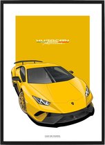 Lamborghini Huracan Groen op Poster - 50 x 70cm - Auto Poster