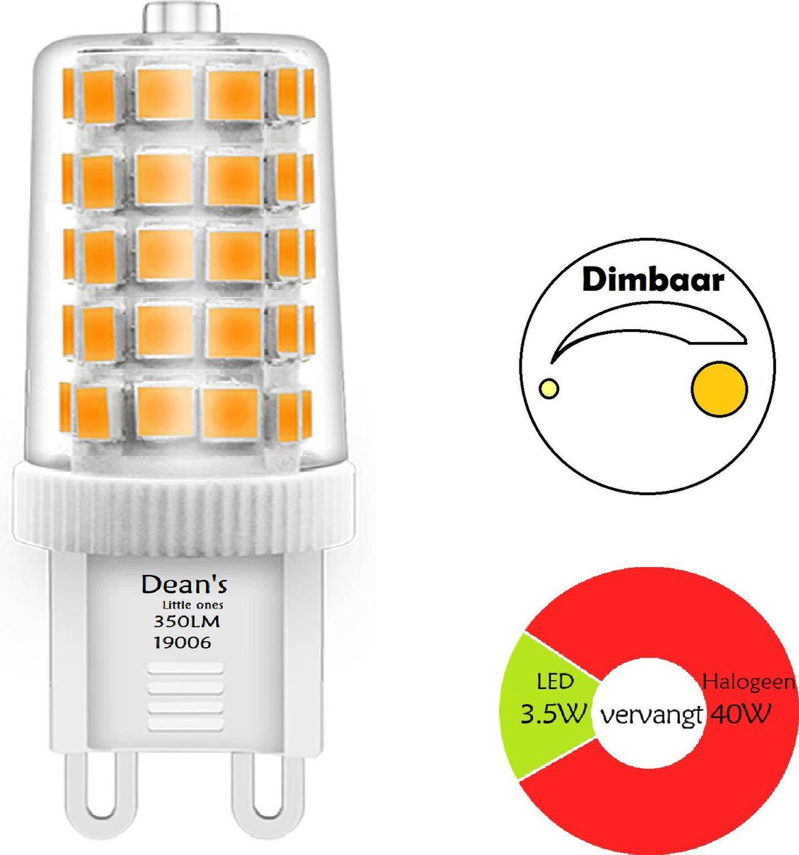 Ambitieus visueel Moeras LED G9 350lm Dimbaar | 2700K Warm wit | vervangt 40W halogeen | Flikker  vrij | 3.5W |... | bol.com