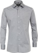 CASA MODA modern fit overhemd - mouwlengte 7 - grijs - Strijkvriendelijk - Boordmaat: 45