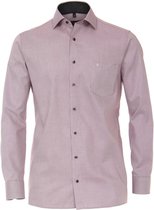 CASA MODA comfort fit overhemd - rood met wit structuur mini dessin (contrast) - Strijkvrij - Boordmaat: 45