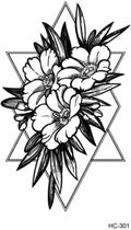 Temporary tattoo | tijdelijke tattoo | fake tattoo | geometrisch - bloemen | 6 x 10.5 cm