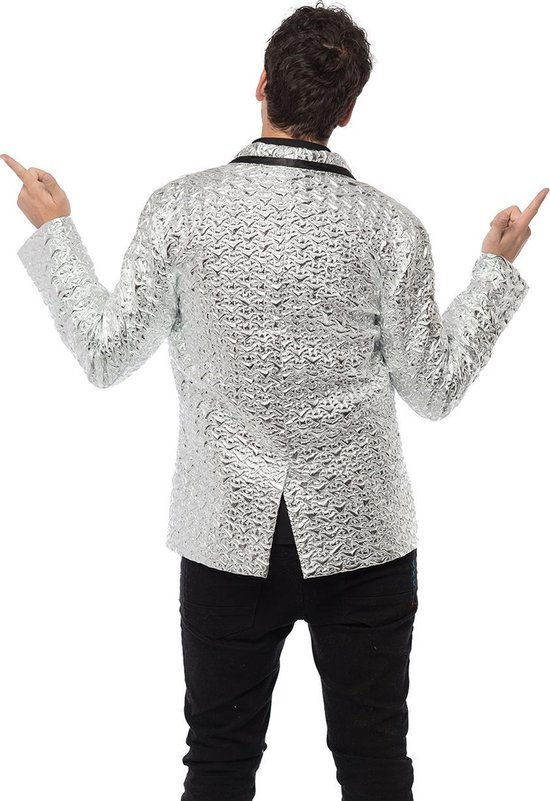 Colbert argenté brillant pour homme | Taille M. | Carnaval Colbert Disco| Vêtements de carnaval / vêtements de fête
