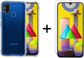 samsung m31 hoesje shock proof case - Samsung galaxy m31 hoesje transparant case hoes hoesjes - hoesje samsung m31 - 1x samsung m31 screenprotector screen protector