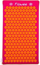 Flowee Spijkermat ECO – Fuchsia met Oranje - 77cm x 45cm – Kokosvulling - Luxe afwerking - Acupressuur mat – Acupressure mat