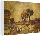 Canvas Schilderij Zonsondergang - schilderij van Adolphe Monticelli - 40x30 cm - Wanddecoratie