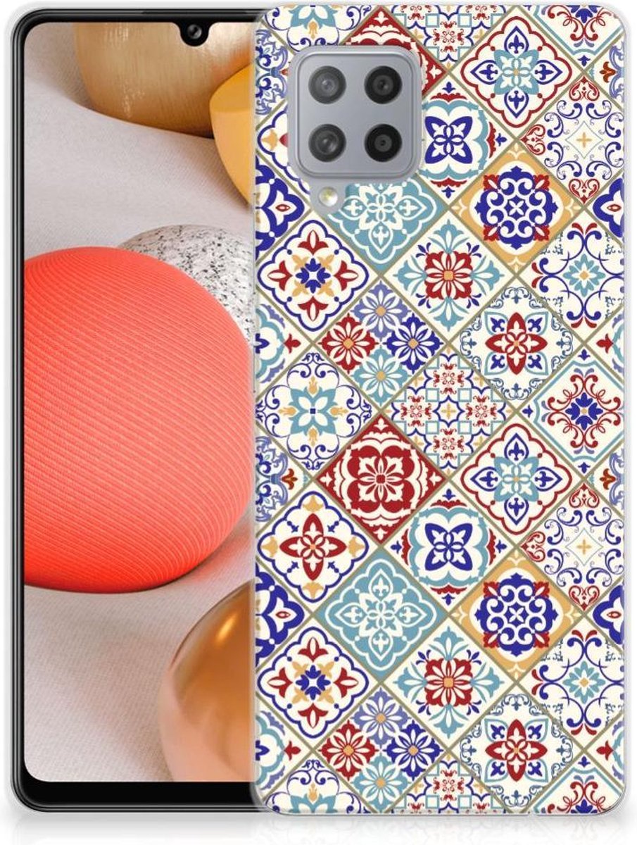 Samsung Galaxy A42 TPU Siliconen Hoesje Tiles Color