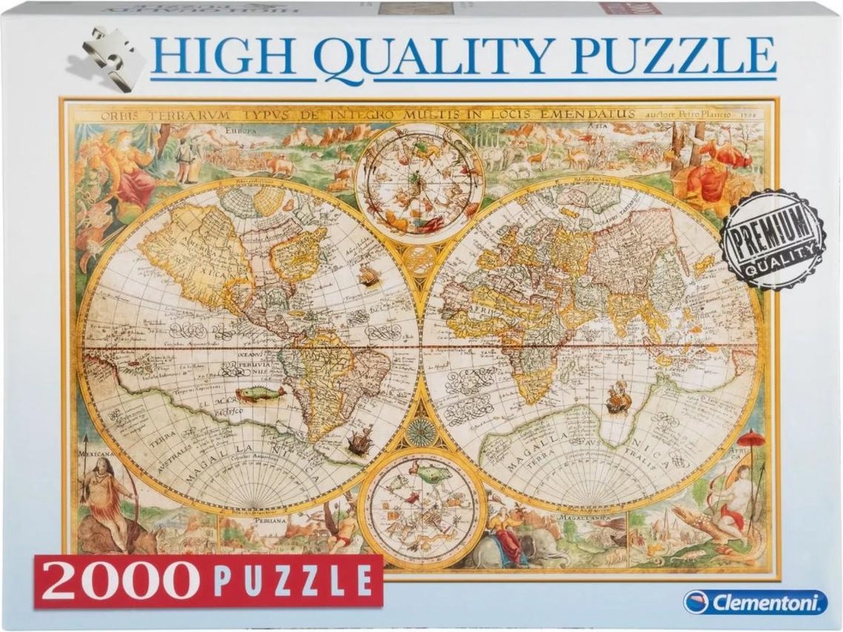 Clementoni High Quality puzzel - Oude wereldkaart - 2000 stukjes | bol.com