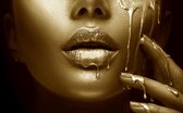 Gold Temptation- Kristal Helder Galerie kwaliteit Plexiglas 5mm. - Blind Aluminium Ophangframe - Fotokunst - Luxe Wanddecoratie - inclusief verzending