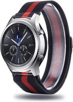 Strap-it Samsung Gear S3 Milanese band - zwart/rood