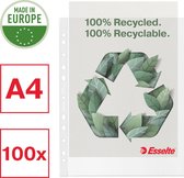 Esselte Recycle PP A4 Maxi PP Showtas - Gemaakt Van Extra Sterk 100% Gerecycled Plastic - 100x Transparante, Milieuvriendelijke Insteekhoezen - Duurzaamheid - Voor Thuiswerken - Ideaal Voor T