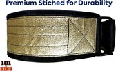 101 King - Nylon Lifting Belt - S - Goud Glitter - Nylon - Neopreen - Powerlift Riem - GewichthefRiem - Fitness Riem - Crossfit - Krachttraining - Gewichtheffen