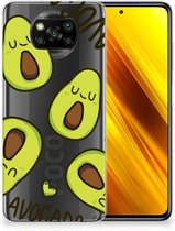 GSM Hoesje Xiaomi Poco X3 | Poco X3 Pro Backcase TPU Siliconen Hoesje Transparant Avocado Singing