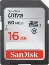 SanDisk Ultra flashgeheugen 16 GB SDHC UHS-I Klasse 10