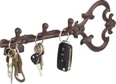 Relaxdays sleutelrekje vintage - sleutel organizer - sleutelrek 3 haken - ophanghaken