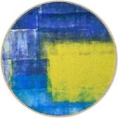 Aemely - Rond vloerkleed 200cm - Modern geel blauw