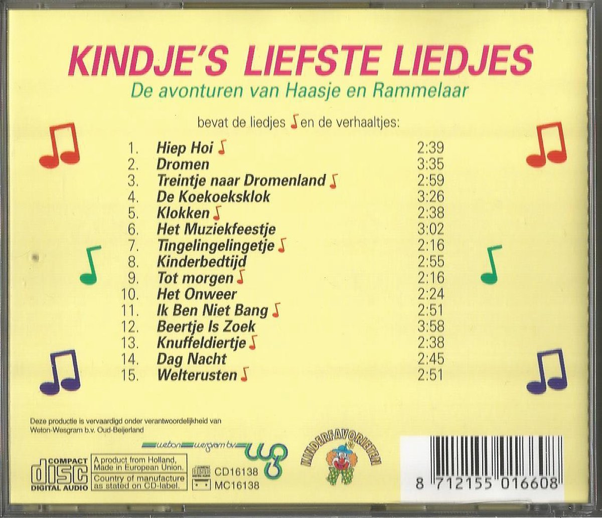 Kindje's Liefste Liedjes De Avonturen Van Haasje en Rammelaar, Leonie Sazias CD... bol