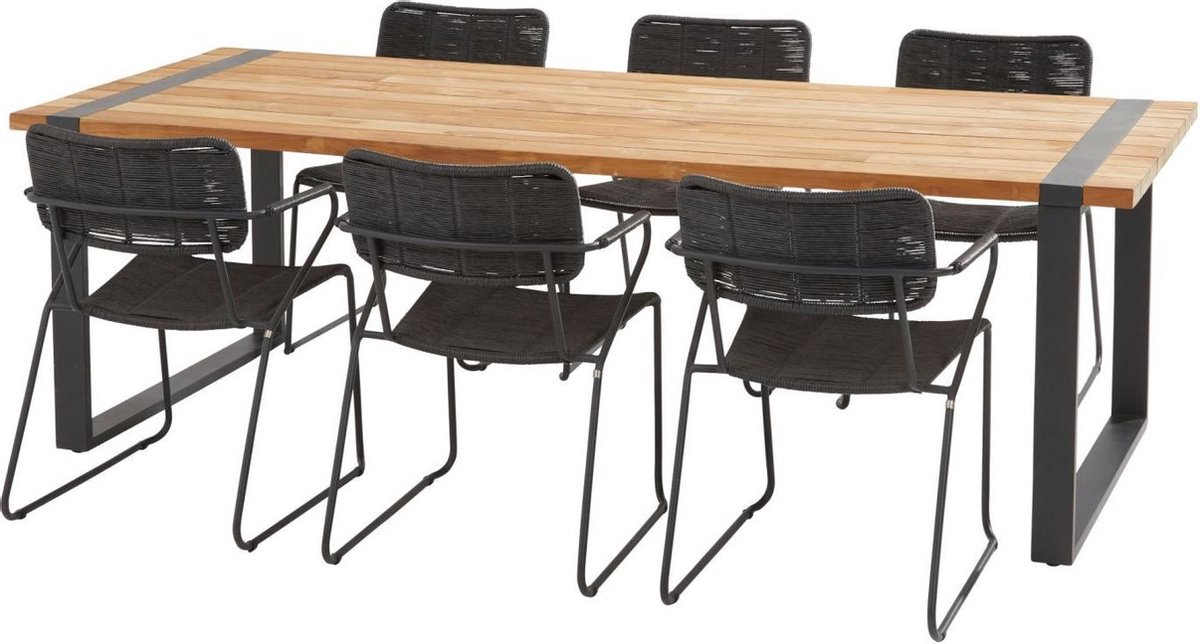 Taste by 4 Seasons Swing stackable dining garden chair - anthracite rope