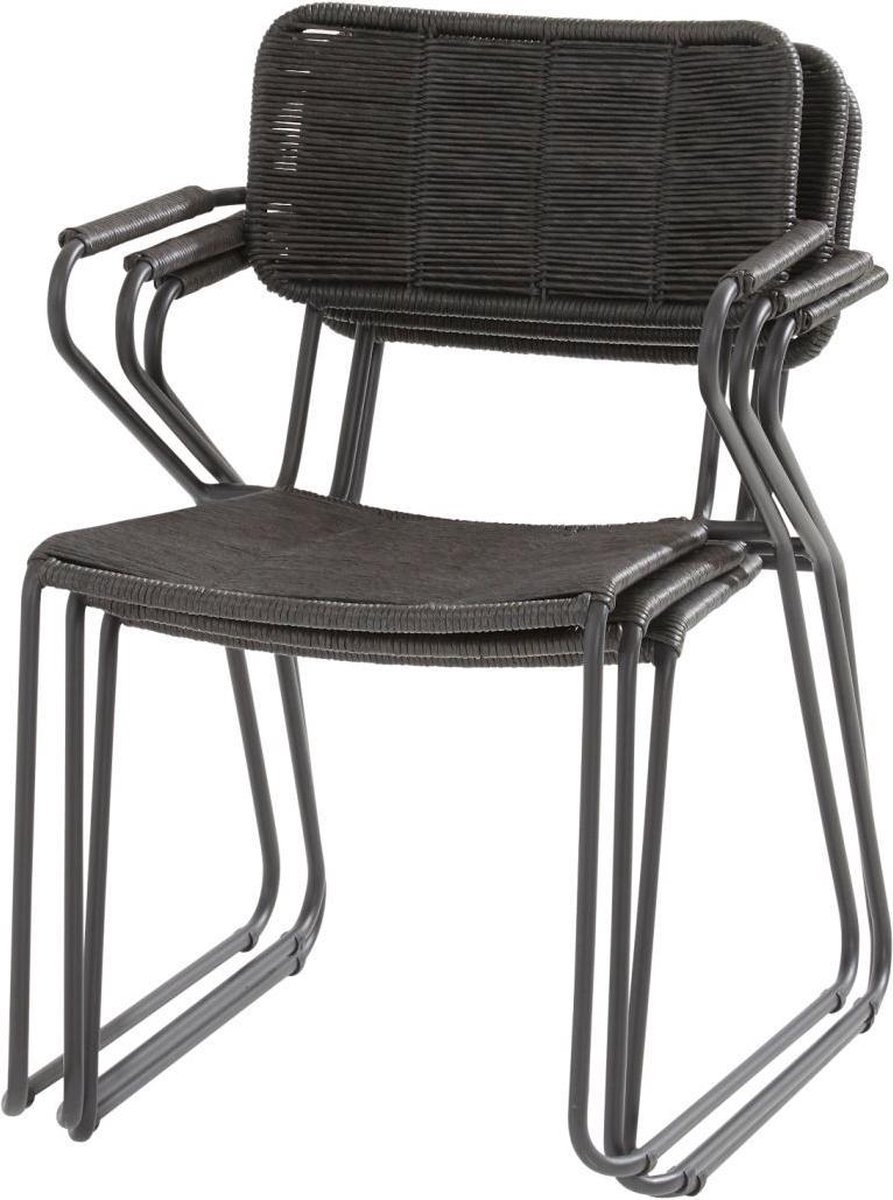 Taste by 4 Seasons Swing stackable dining garden chair - anthracite rope